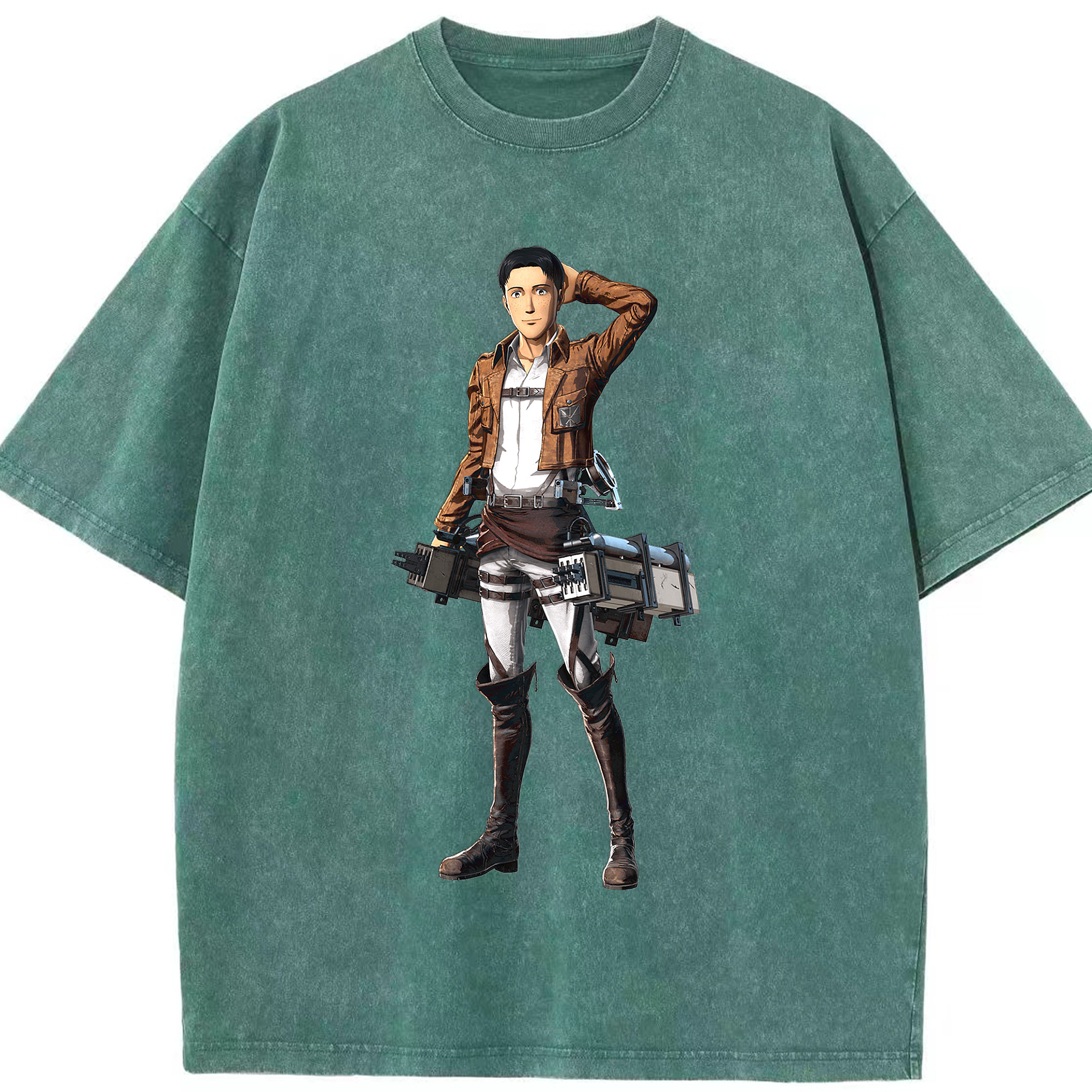 （画像用） 進撃の巨人 Attack on Titan 綿100% ヴィンテージ風 半袖Tシャツ（フロントプリント）